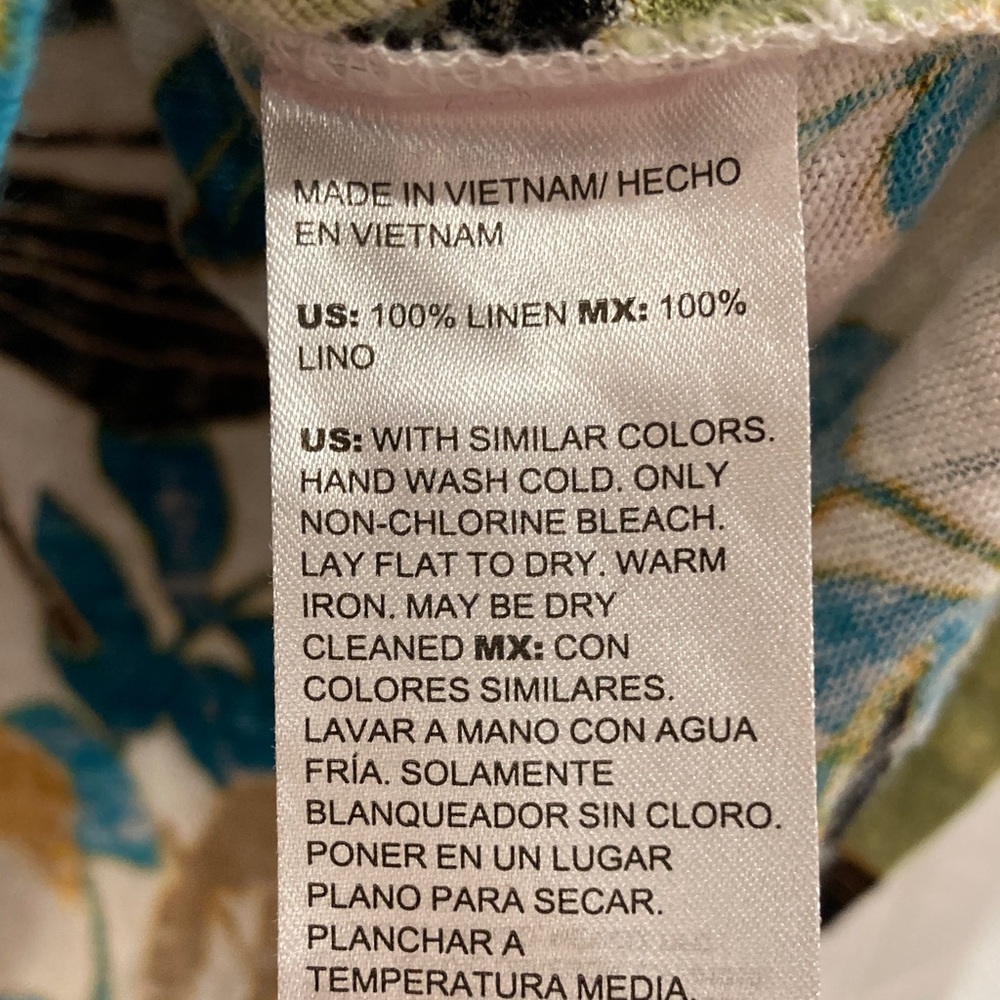 Chico's Floral 3/4 Sleeve Tops - Blue and Green - Picture 5 of 11